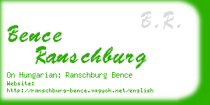 bence ranschburg business card